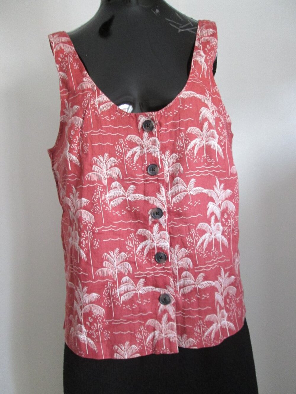 NWT C&C California 100% linen tank style high-low blouse